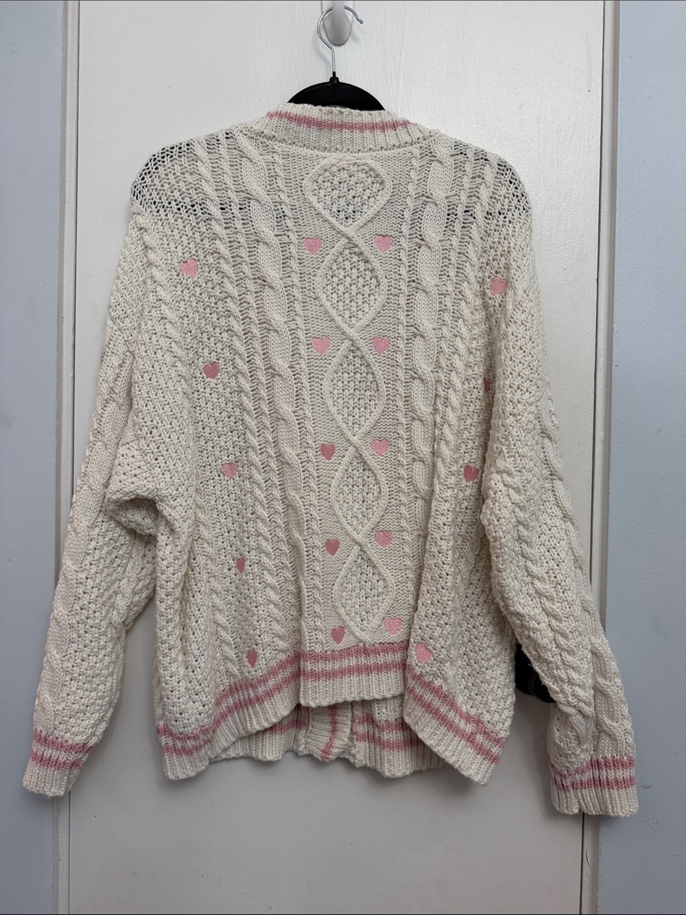 Taylor Swift Lover Cream Cardigan with Pink Hearts - Picture 7 of 10